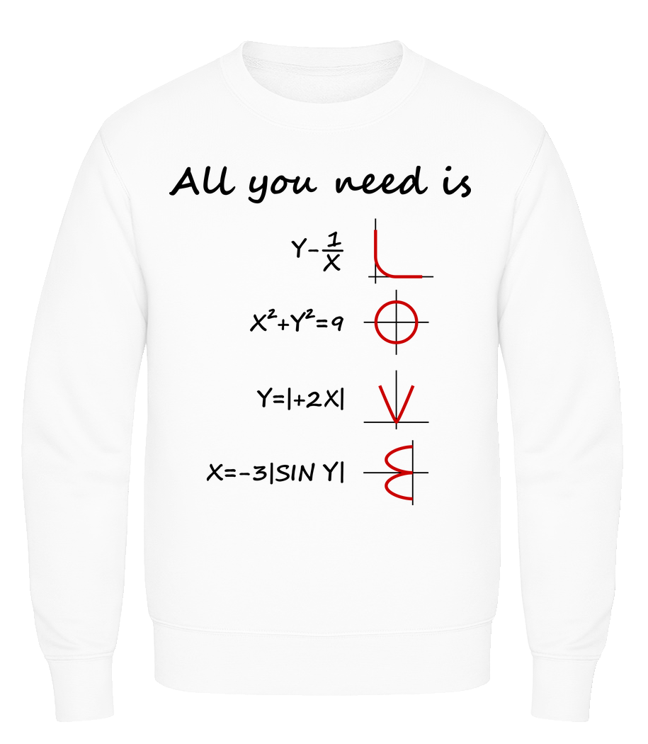 Aperçu: All You Need Is Love - Sweatshirt Homme AWDis - Blanc - Vorn