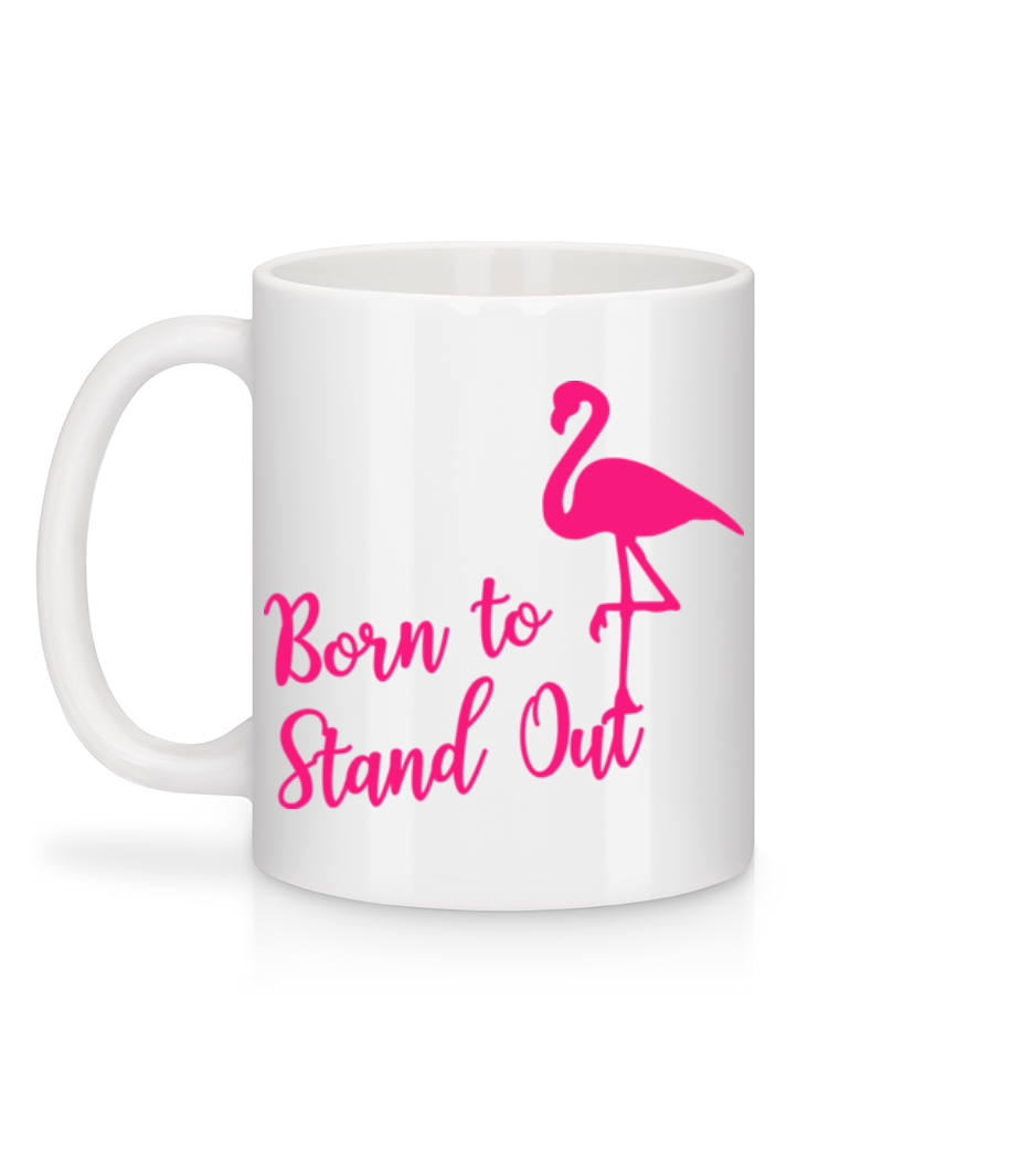Aperçu: Flamingo Born To Stand Out - Mug en céramique blanc - Blanc - Derrière