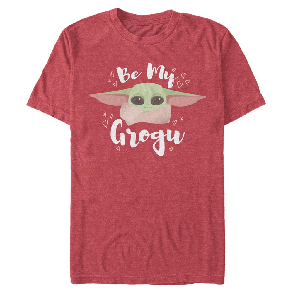 Aperçu: Star Wars - The Mandalorian - Grogu By My - Valentine's Day - Homme T-shirt - Rouge chiné - Devant