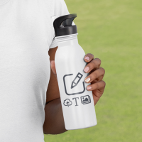 Trinkflasche mit Trinkhalm 600 ml - Weiß