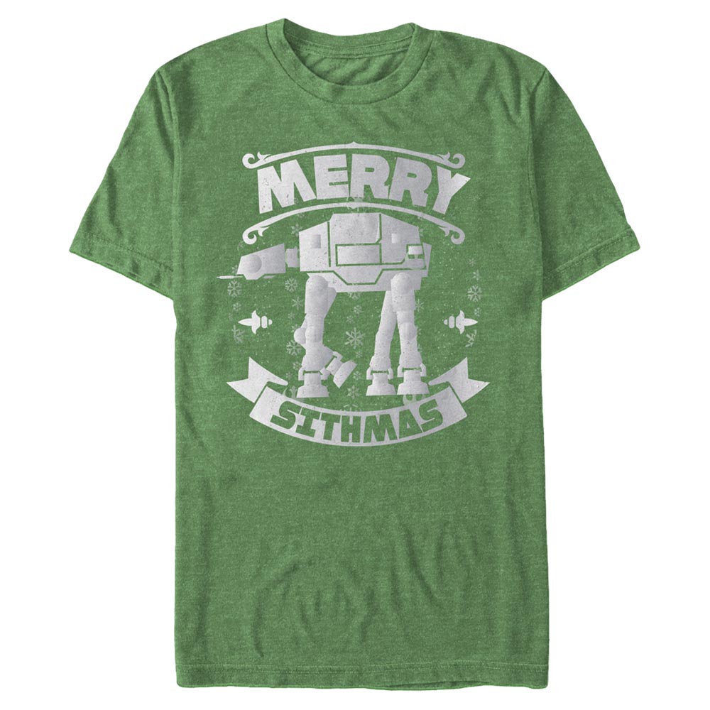 Star Wars - AT-AT AtAt Sithmas - Weihnachten - Männer T-Shirt - Grün Meliert - Vorne