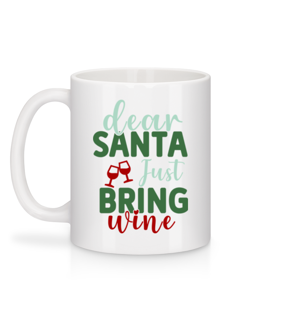 Aperçu: Dear Santa Just Bring Wine - Mug en céramique blanc - Blanc - Derrière
