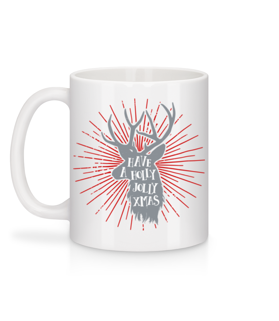 Aperçu: Have A Holly Jolly Xmas - Mug en céramique blanc - Blanc - Derrière