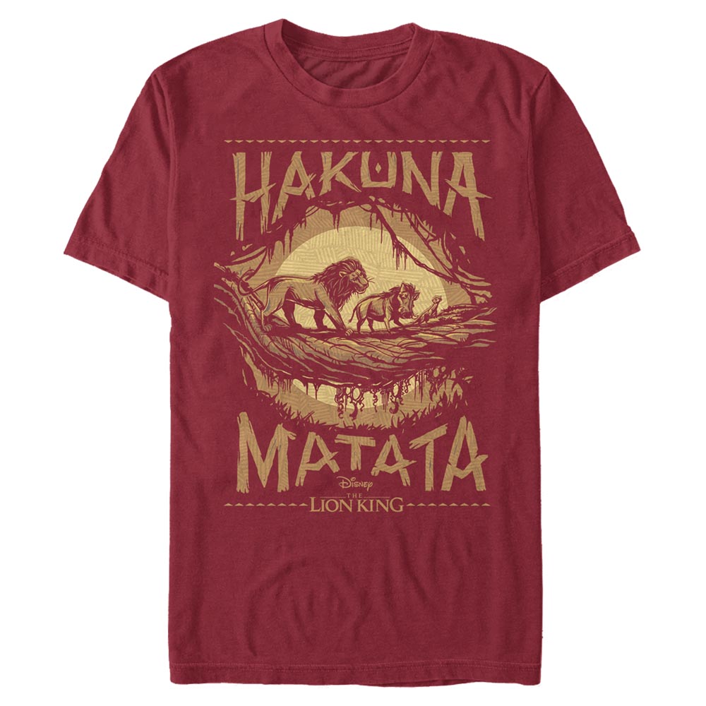 Disney - Le Roi lion - Skupina Savannah Poster - Homme T-shirt - Cerise - Devant