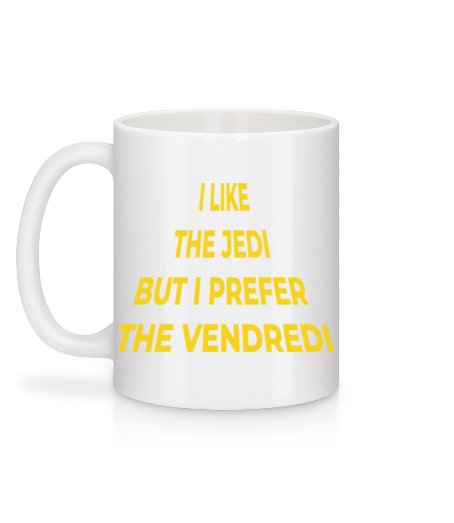 Aperçu: I Like The Jedi Prefer The Vendredi - Mug en céramique blanc - Blanc - Derrière