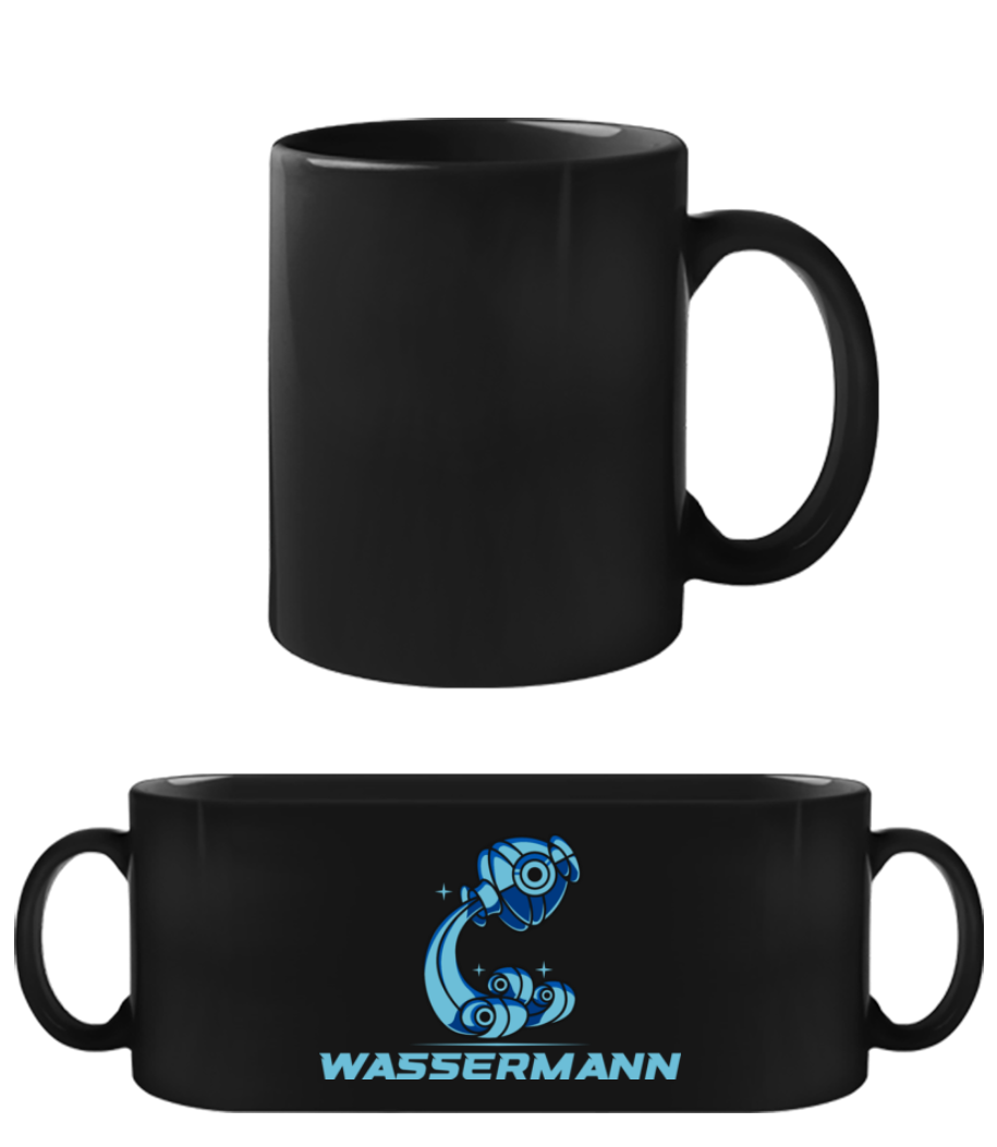 Mecha Roboter Sternzeichen Wassermann · Schwarze Tasse