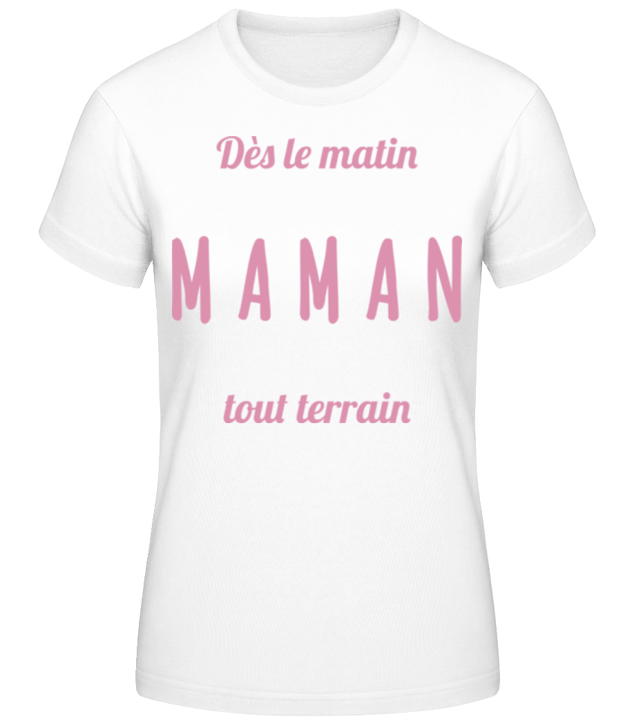 Aperçu: Maman Tout Terrain - T-shirt standard Femme - Blanc - Devant