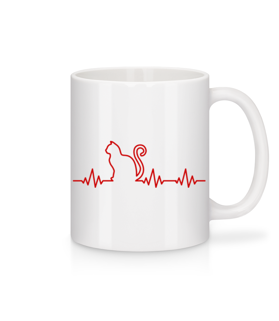 Pulsation Chat · Mug en céramique blanc