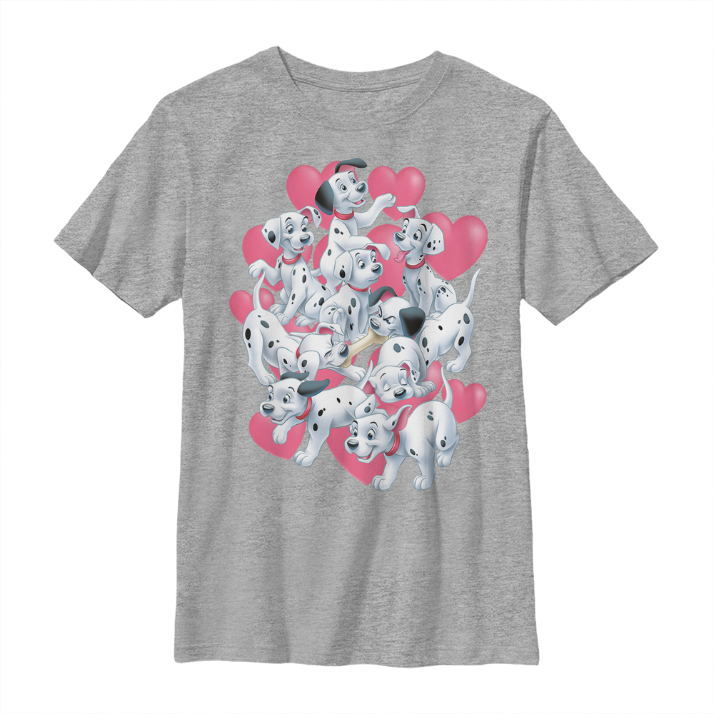 Disney Classics - Les 101 Dalmatiens - Photo de groupe Dalmatian Group Valentines - Valentine's Day - Enfant T-shirt