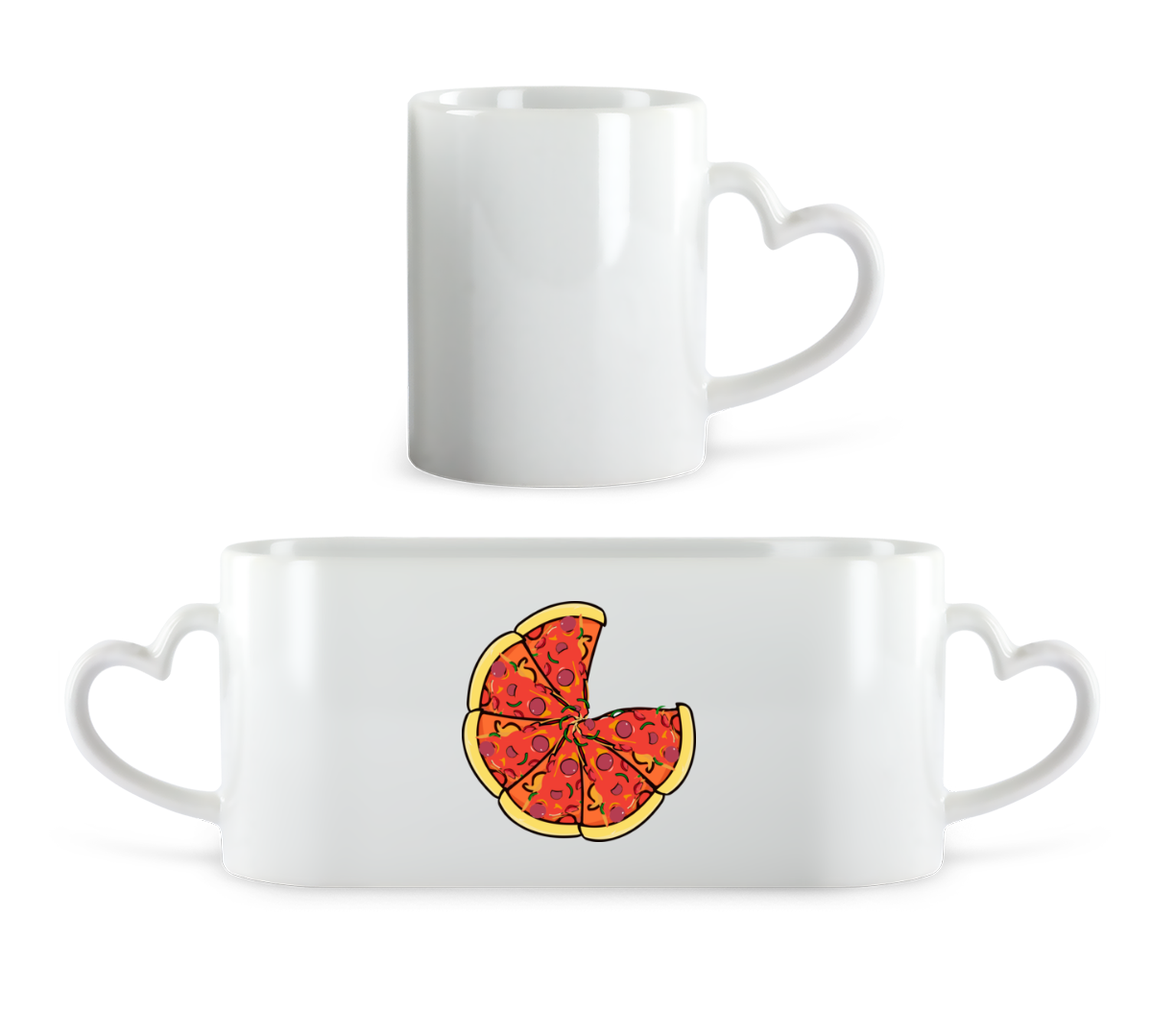 Pizza · Tasse en forme de coeur
