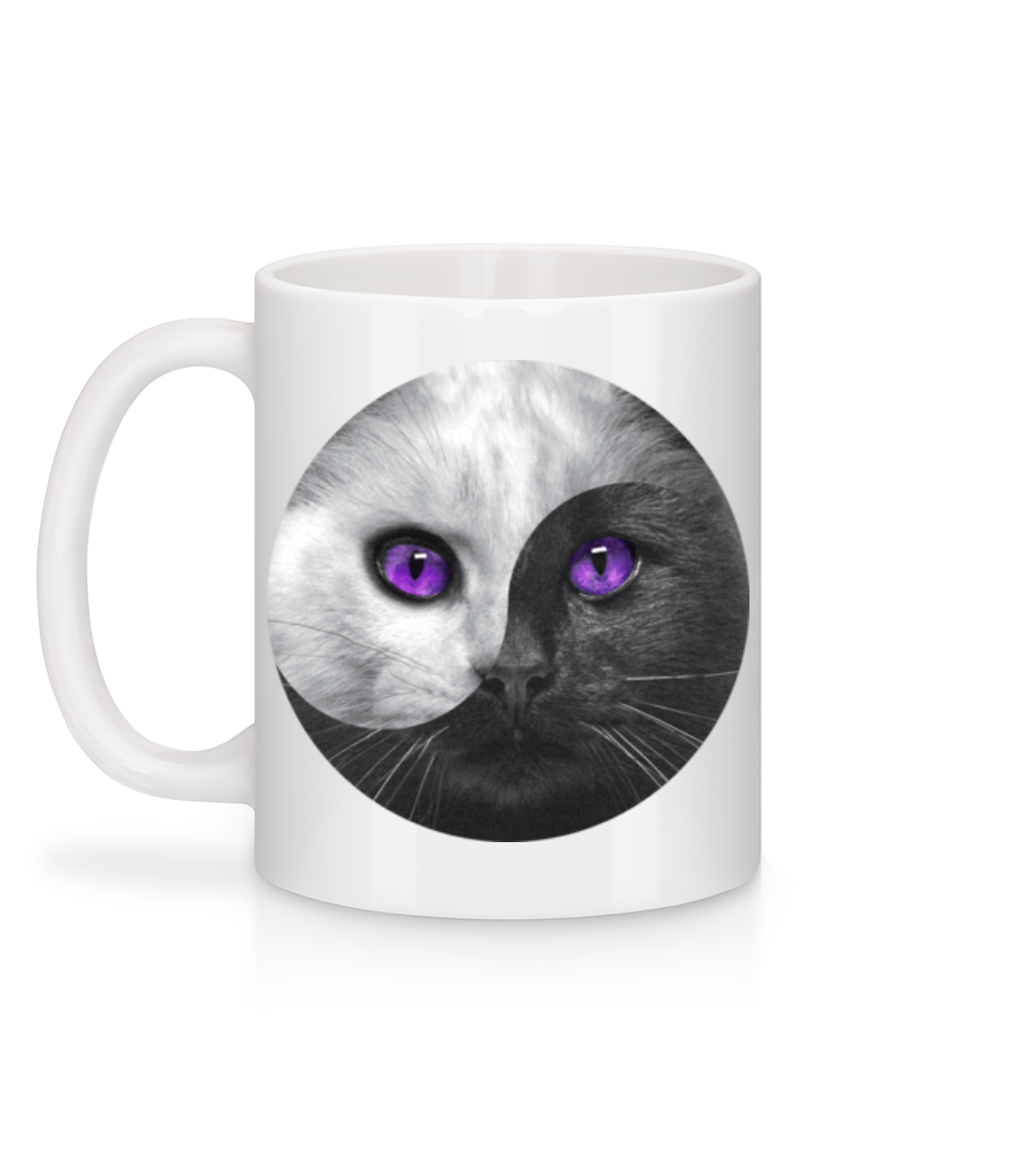 Vorschau: Yin Und Yang Katze - Tasse - Weiß - Hinten