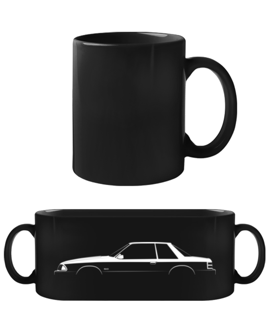 'Ford Mustang LX 5.0 (1989)' Silhouette · Tasse Noire