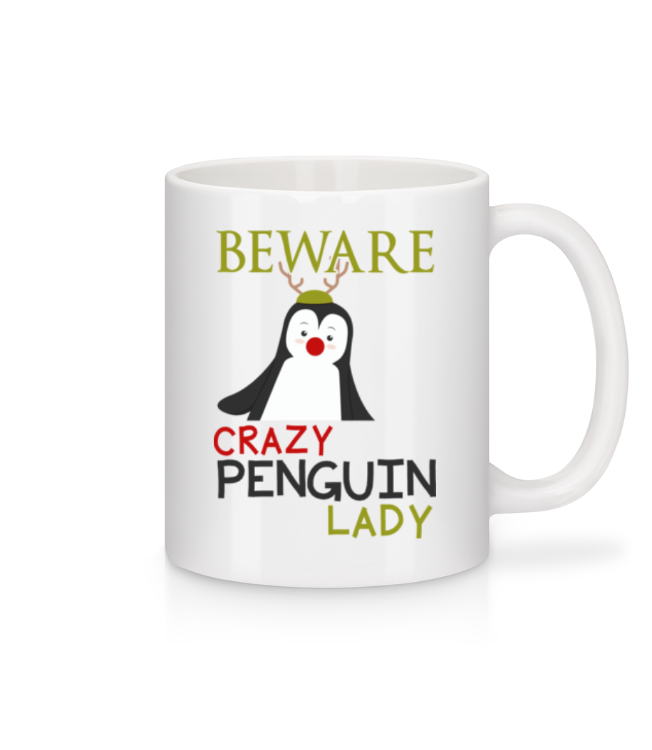 Beware Of Penguin Lady · Mug en céramique blanc