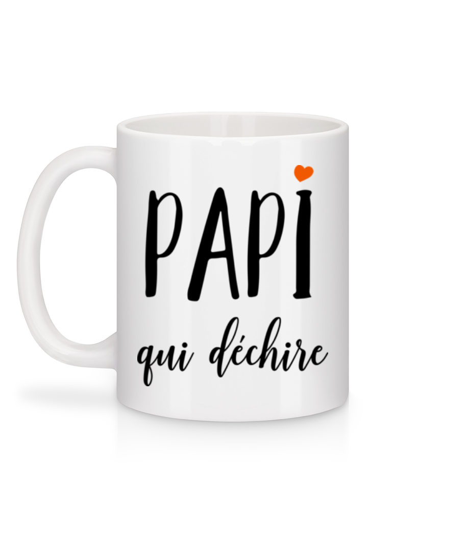 Aperçu: Papi Qui Déchire - Mug en céramique blanc - Blanc - Derrière