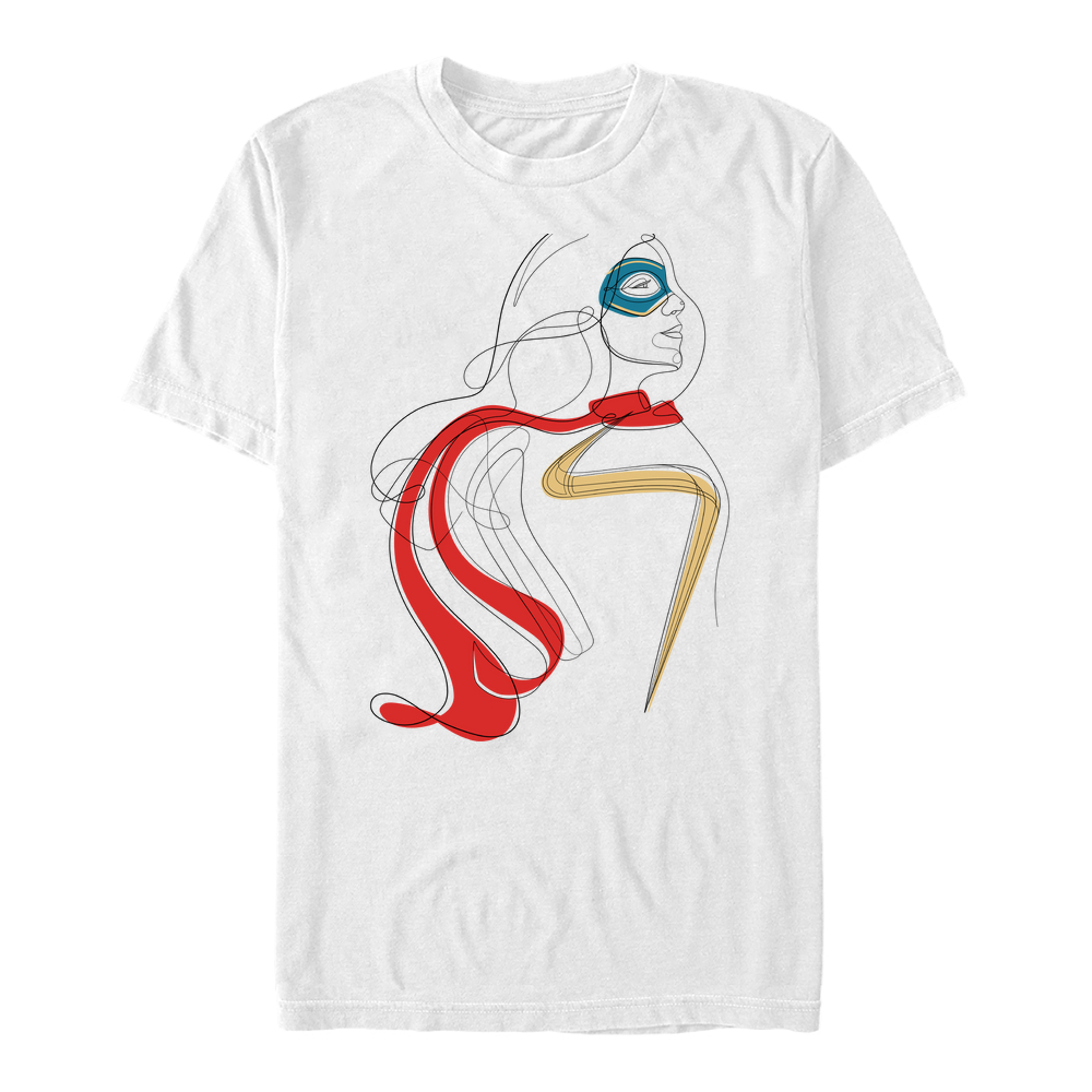 Vorschau: Marvel - Ms. Marvel - Ms. Marvel Continuous Line - Männer T-Shirt - Weiß - Vorne