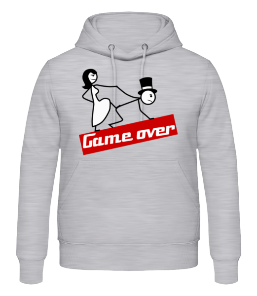 Game Over - Männer Hoodie - Grau meliert - Vorne Game Over - Männer Hoodie - Grau meliert - Vorne