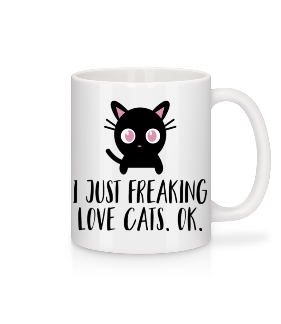 I Just Freaking Love Cats · Mug en céramique blanc
