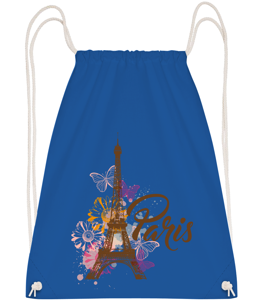 Aperçu: Paris France Brown - Sac à dos Drawstring - Bleu royal - Vorn