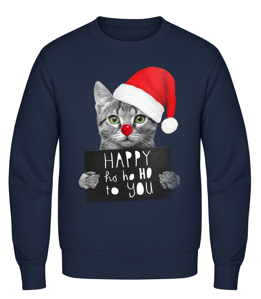 Aperçu: Happy Ho Ho Ho To You - Sweatshirt Homme - Bleu marine - Vorn