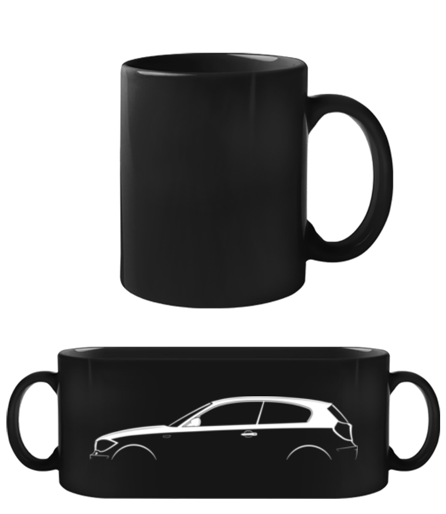 'BMW 1 Series 3-door (E81)' Silhouette · Tasse Noire