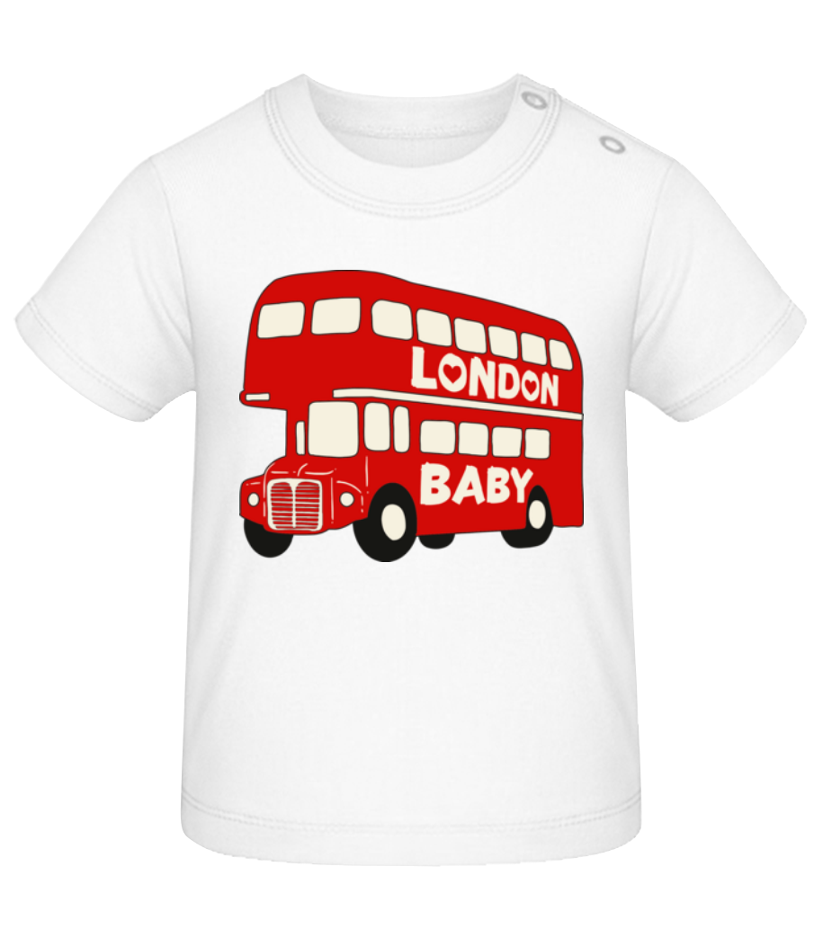 London City Transport Red Bus Baby - T-shirt Bio Bébé - Blanc - Devant