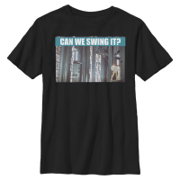 Star Wars - Luke & Leia Can We Swing It - Kids T-Shirt - Black - Front Star Wars - Luke & Leia Can We Swing It - Kids T-Shirt - Black - Front