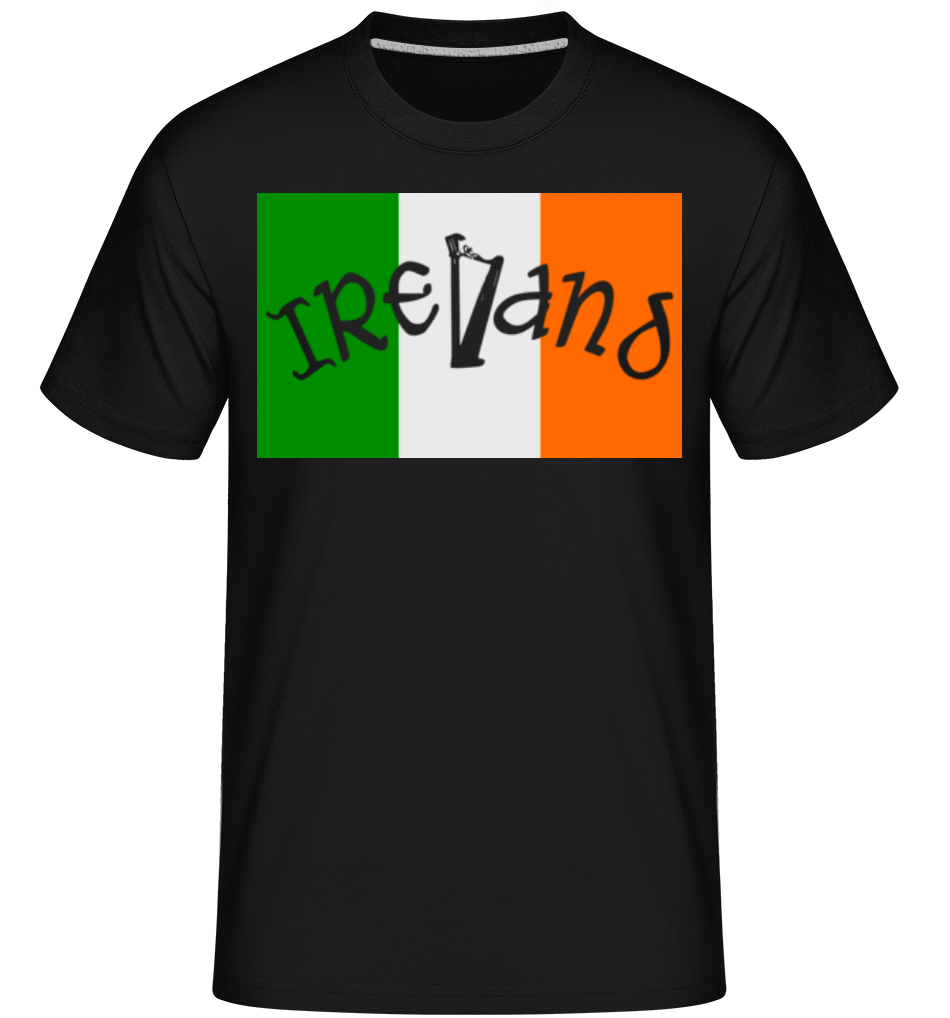 Aperçu: Ireland Flag -  T-Shirt Shirtinator homme - Noir - Devant