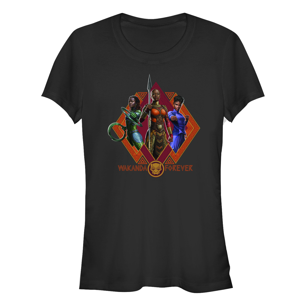 Marvel - Panthère noire Wakanda pour toujours - Photo de groupe Wakanda Forever Trio - Femme T-shirt
