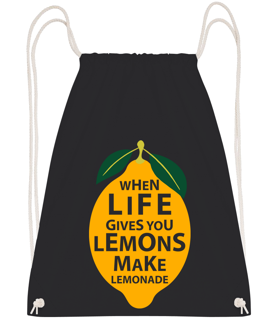 Aperçu: When Life Gives You Lemons - Sac à dos Drawstring - Noir - Vorn