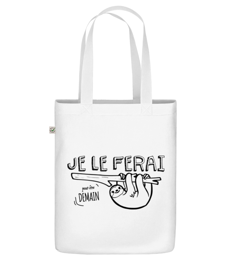 Je Le Ferai - Sac en toile bio - Blanc - Devant