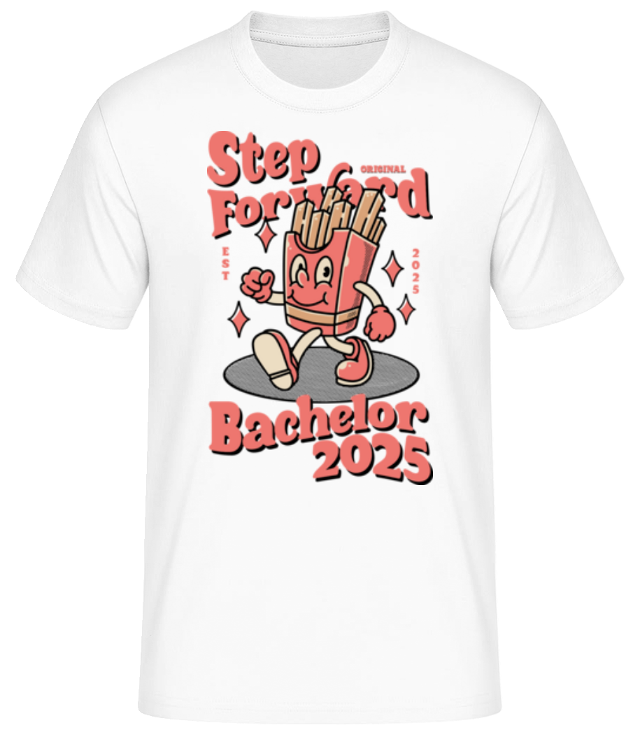 Vorschau: Step Foward Bachelor 2025 - Männer Basic T-Shirt - Weiß - Vorne