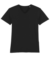 Männer Bio T-Shirt V-Ausschnitt Stanley Stella - Schwarz - Vorne