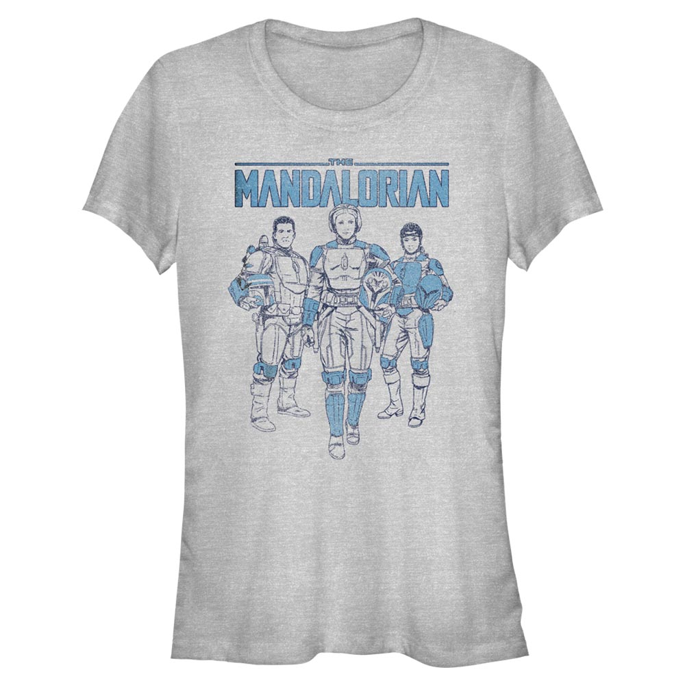 Star Wars - The Mandalorian - Skupina Blue Crew Super Vintage - Femme T-shirt - Gris chiné - Devant