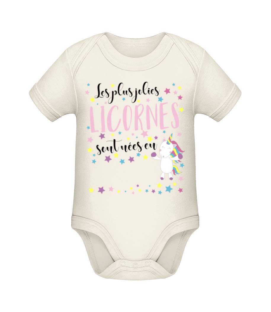 Les Plus Jolies Licornes · Body manches courtes bio