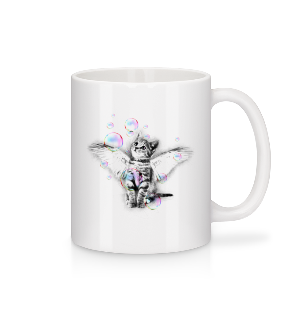Aperçu: Chat Bulle De Savon - Mug en céramique blanc - Blanc - Devant
