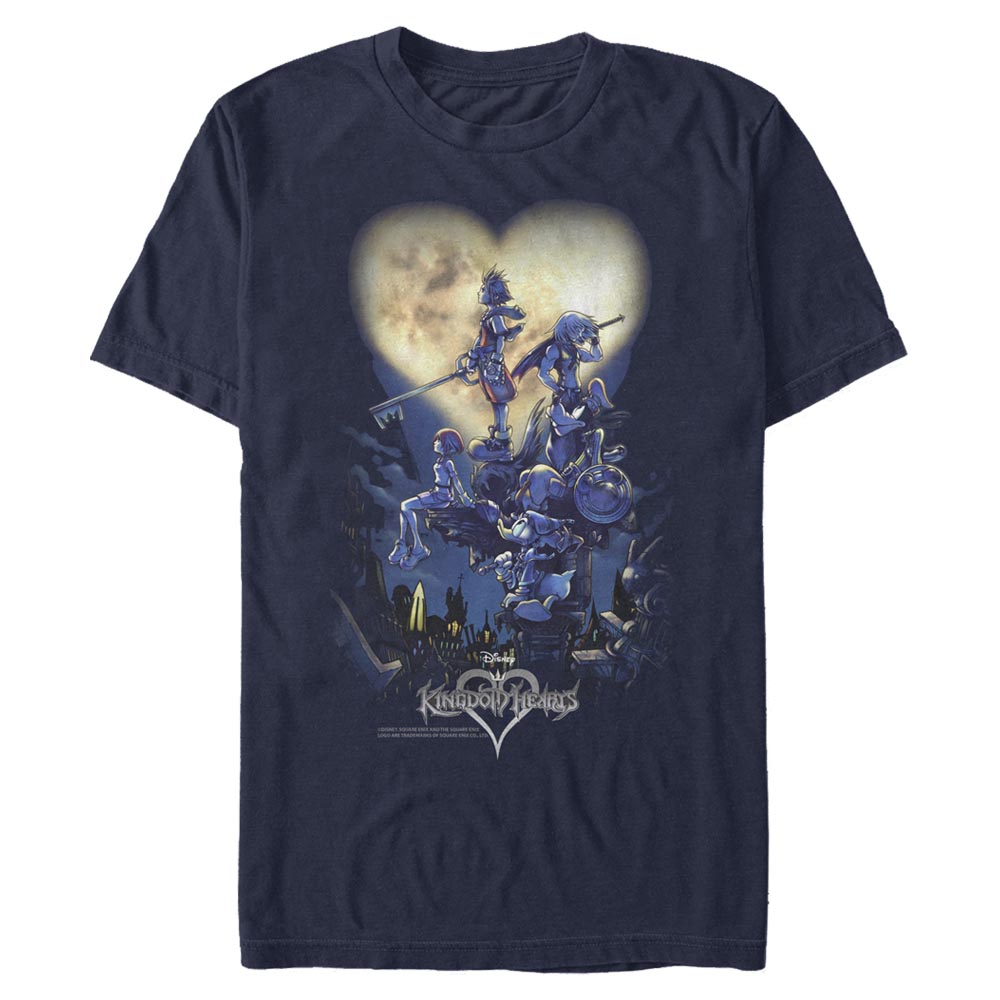 Aperçu: Disney - Kingdom Hearts - Skupina Poster Logo - Homme T-shirt - Bleu marine - Devant