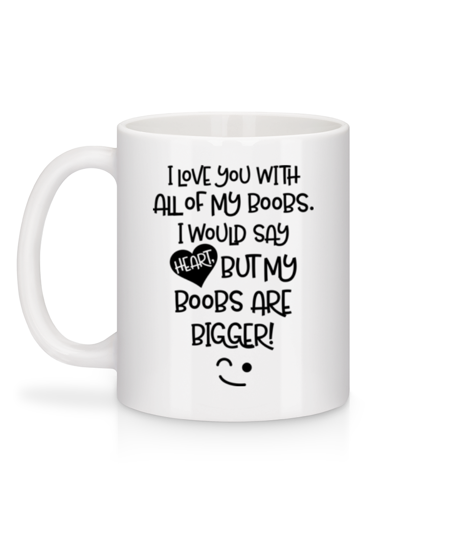 Boobs Love - Mug en céramique blanc - Blanc - Derrière