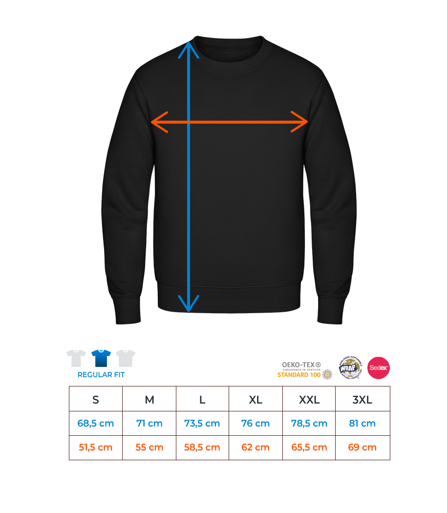 Aperçu: Super Papi - Sweat-shirt classique avec manches set-in - Noir - Messung
