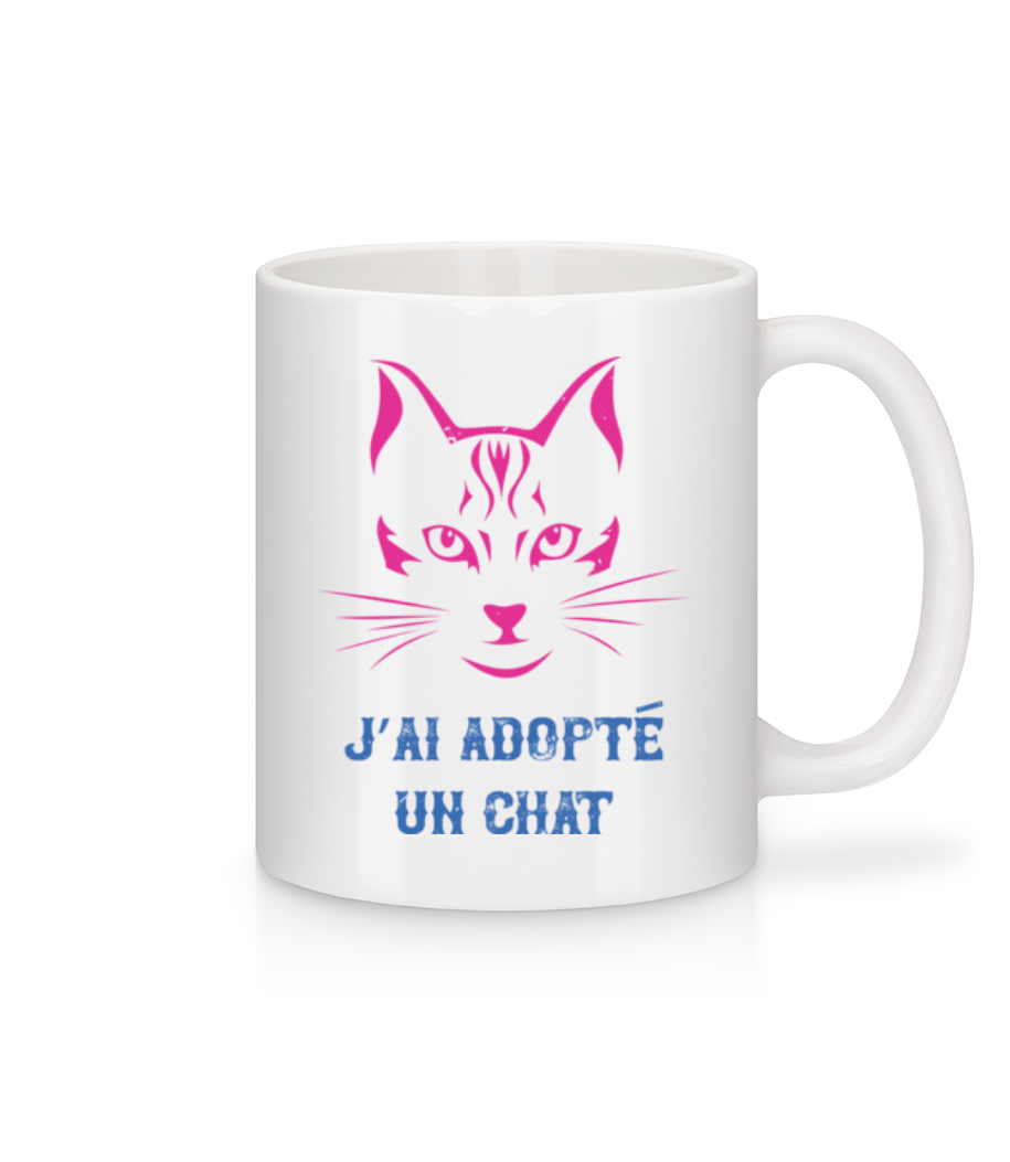 J’ai Adopté Un Chat · Mug en céramique blanc