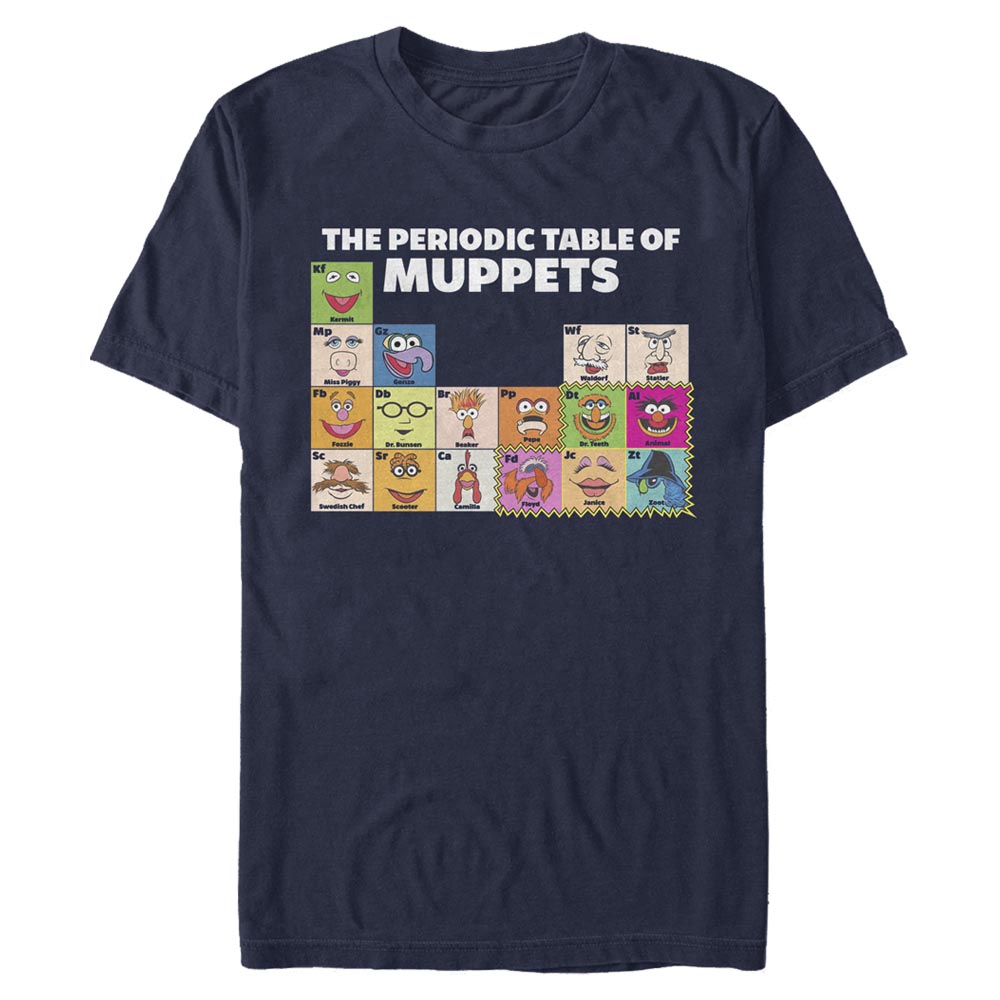 Aperçu: Disney Classics - Muppet Show - Skupina Periodic Table Of - Homme T-shirt - Bleu marine - Devant