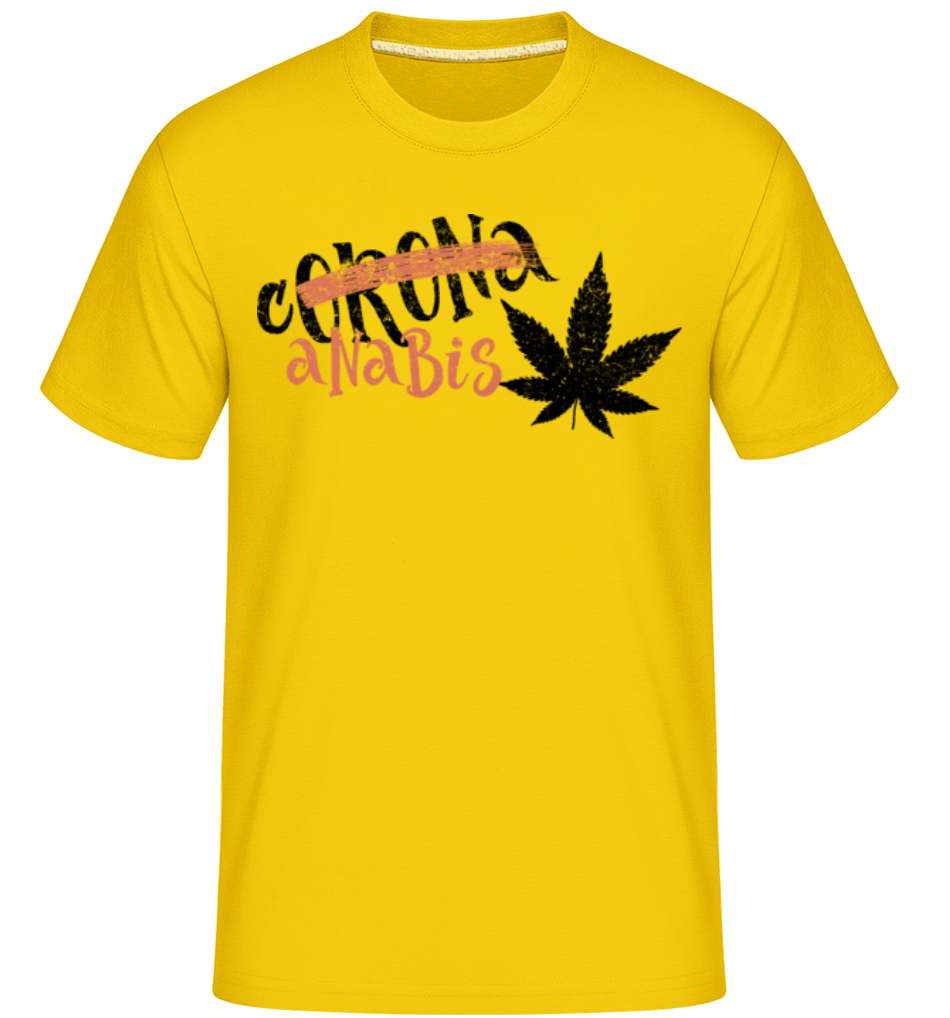 Aperçu: Cannabis -  T-Shirt Shirtinator homme - Jaune doré - Devant