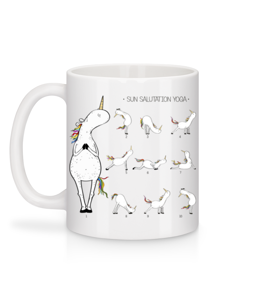 Aperçu: Sun Salutation Yoga - Mug en céramique blanc - Blanc - Derrière
