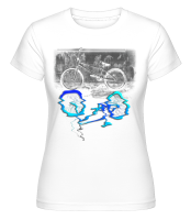 Bicycle Puddle -  Shirtinator Women's T-Shirt - White - Front Bicycle Puddle -  Shirtinator Women's T-Shirt - White - Front