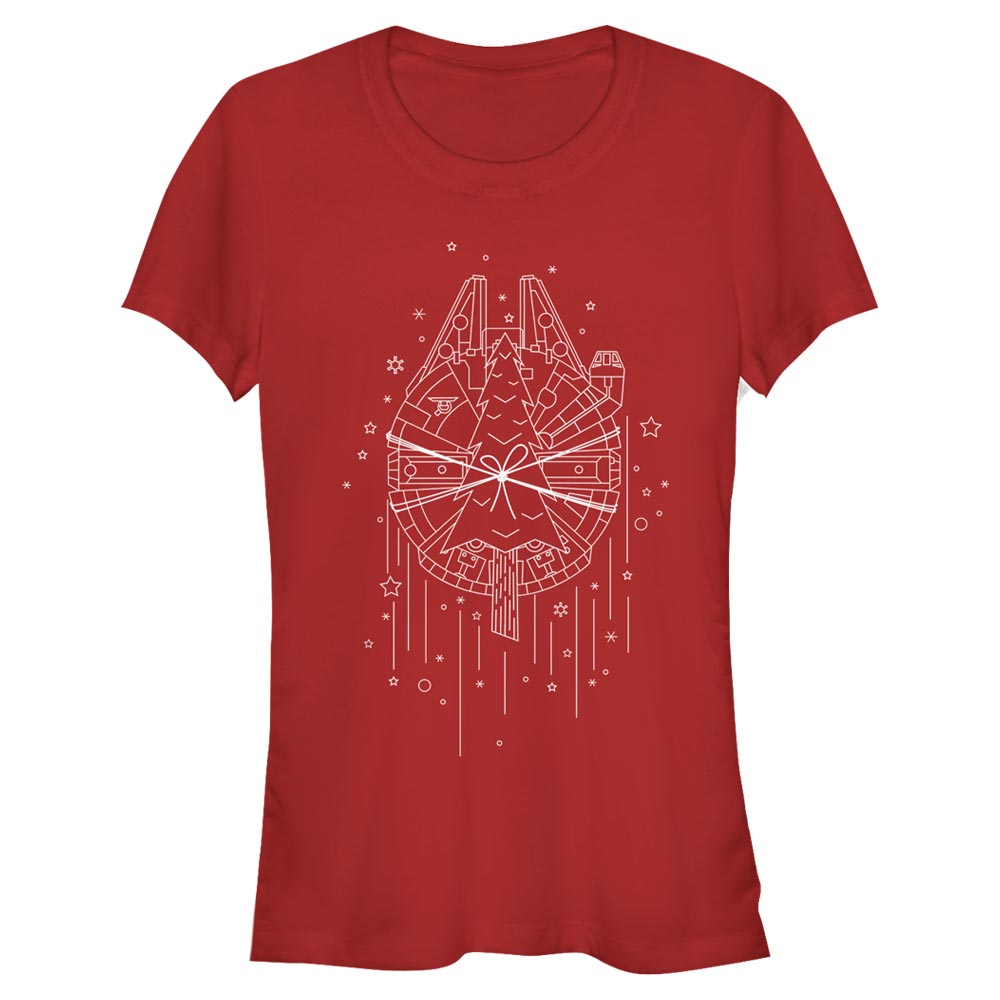 Star Wars - Faucon Milenium Falcon Christmas Line Art - Christmas - Femme T-shirt