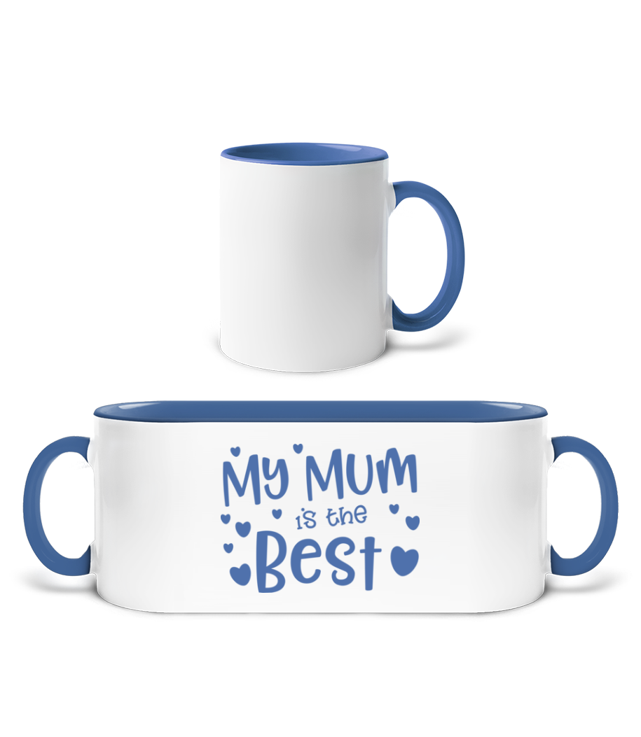 My Mum Is The Best · Mug bicolore en céramique - intérieur de couleur