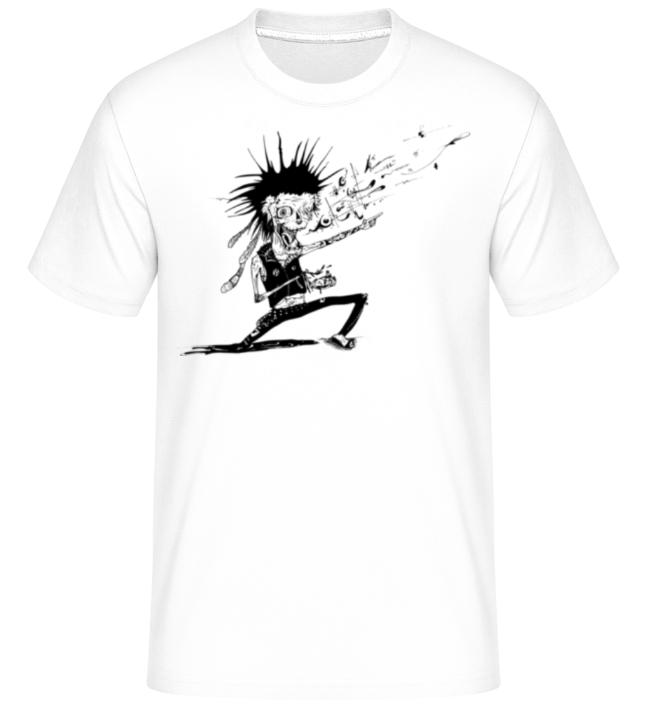 Aperçu: Zombie Fait De La Musique -  T-Shirt Shirtinator homme - Blanc - Devant