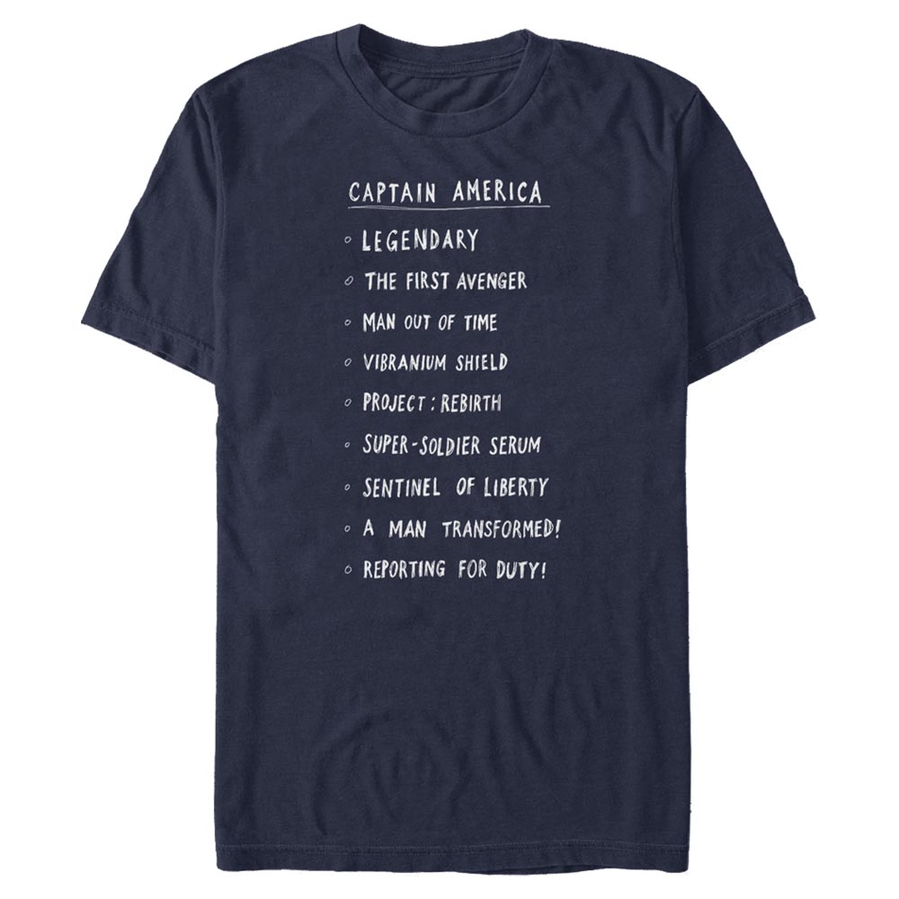 Marvel - Avengers - Captain America Cap List - Homme T-shirt