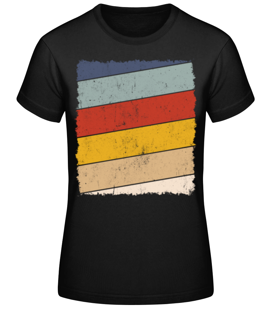 Vorschau: Retro Hintergrund Rechteck 1 - Frauen Basic T-Shirt - Schwarz - Vorne