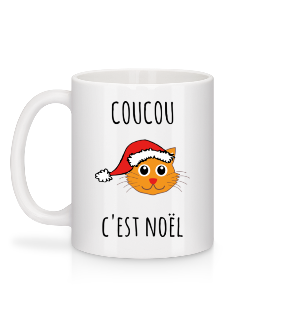 Aperçu: Coucou C'est Noël - Mug en céramique blanc - Blanc - Derrière