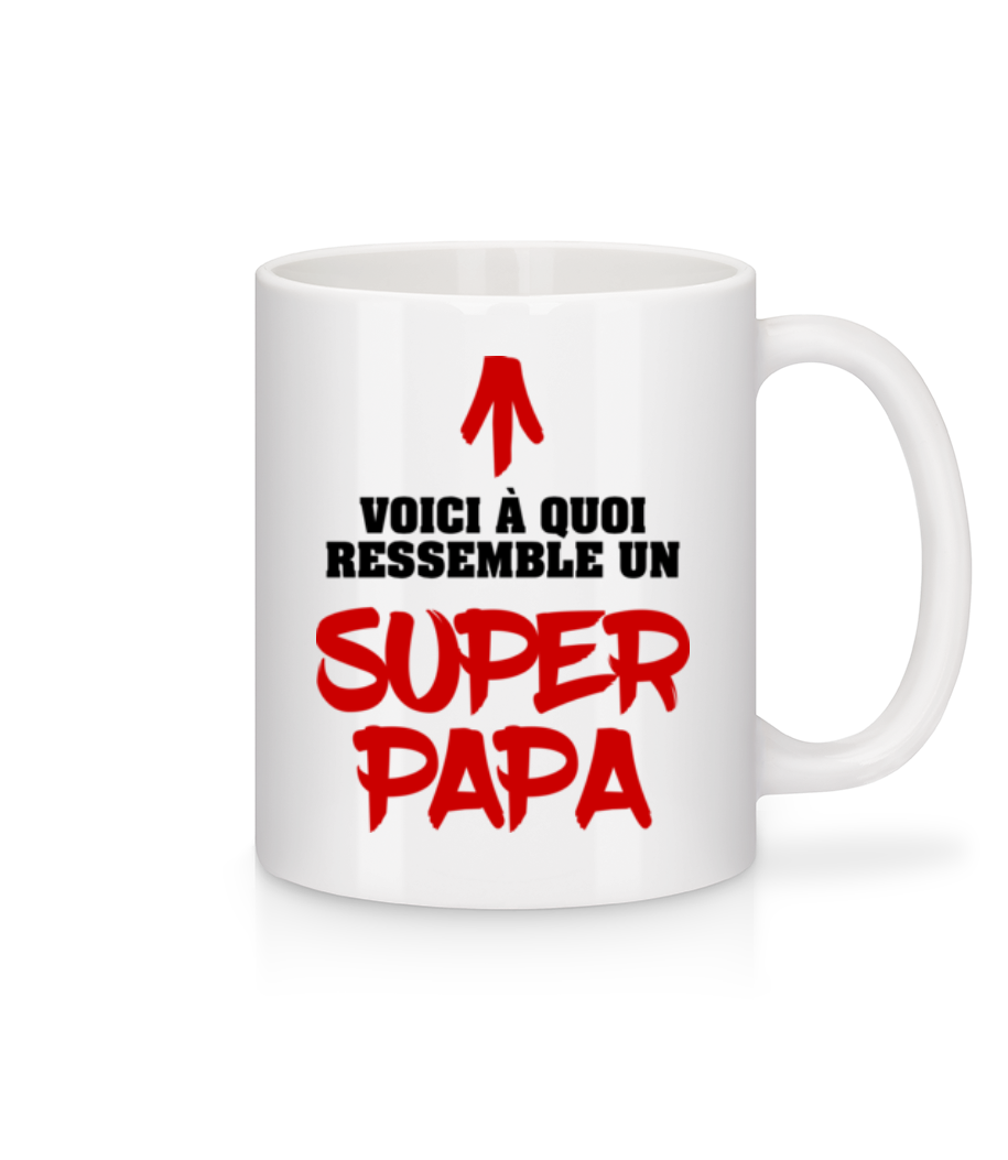 Voici Un Super Papa · Mug en céramique blanc